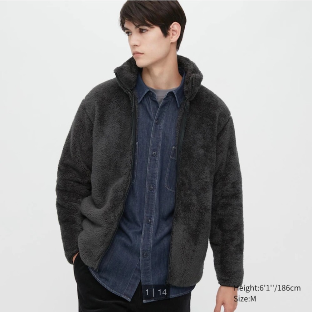 NWOT Uniqlo Unisex Fluffy Yarn Fleece Full-Zip Jacket, Size L